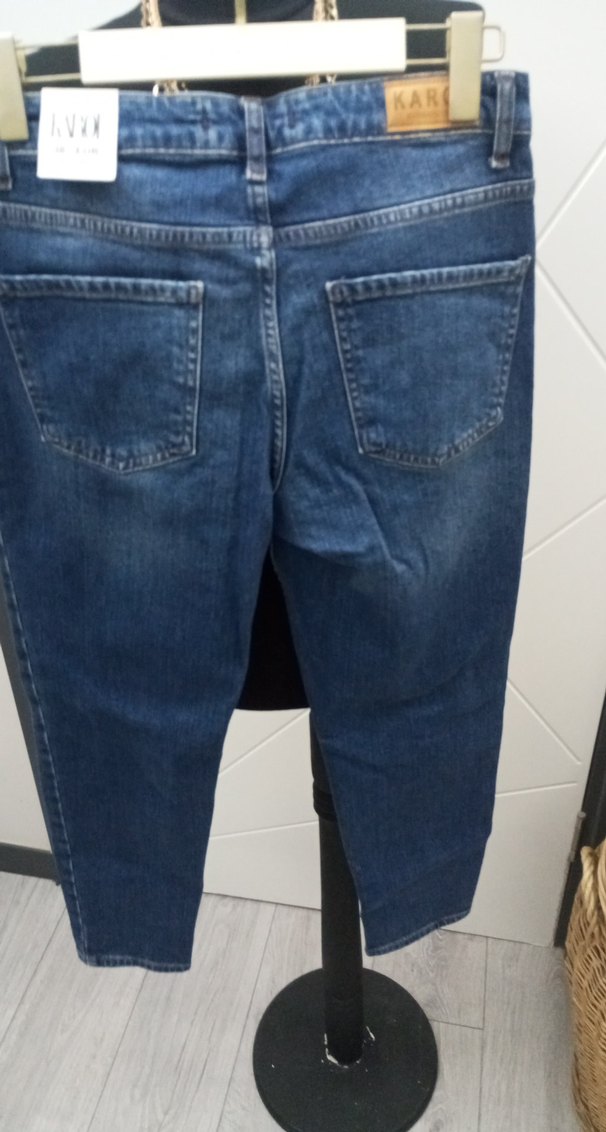 Koyu Mavi Yıkamalı Likralı Kesim Jean — görsel 4/14