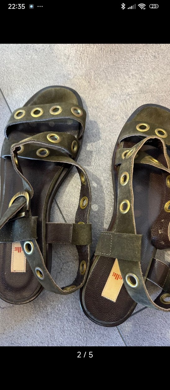 Tokalı Kadın Deri Bohem Kısa Topuklu Sandalet - Görsel 4