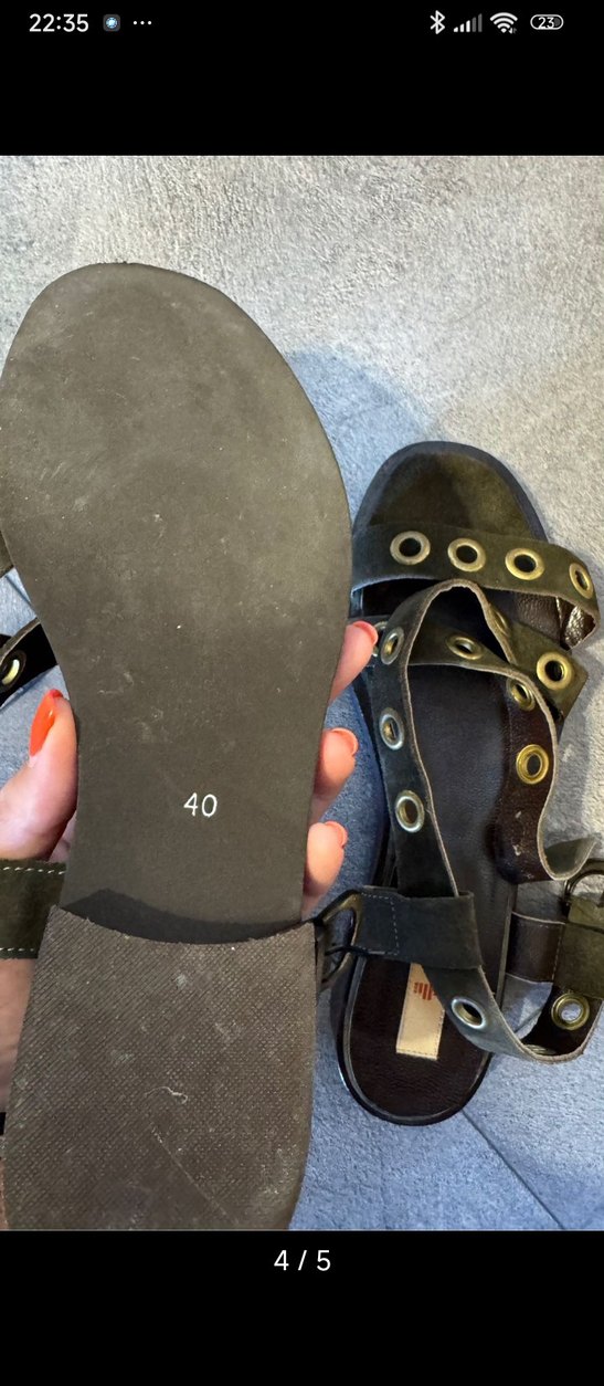 Tokalı Kadın Deri Bohem Kısa Topuklu Sandalet - Görsel 2