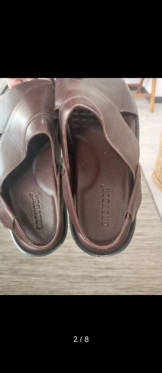 Kahverengi Deri Erkek Sandalet - Görsel 4