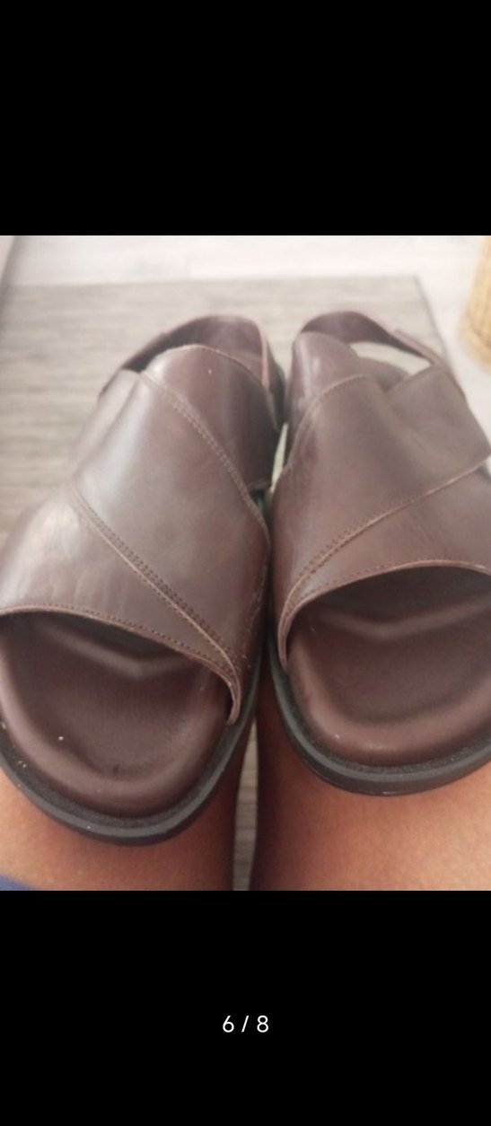 Kahverengi Deri Erkek Sandalet - Görsel 2