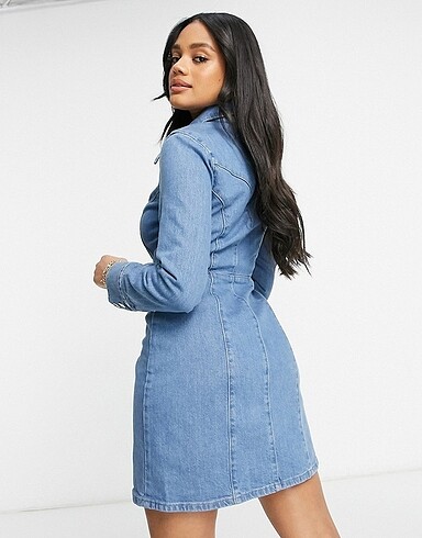 Asos asos denim kot elbise