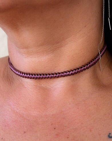 ?cotton candy? makrome örgü choker