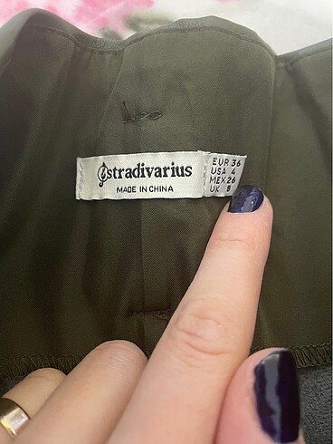 36 Beden haki Renk Deri pantolon