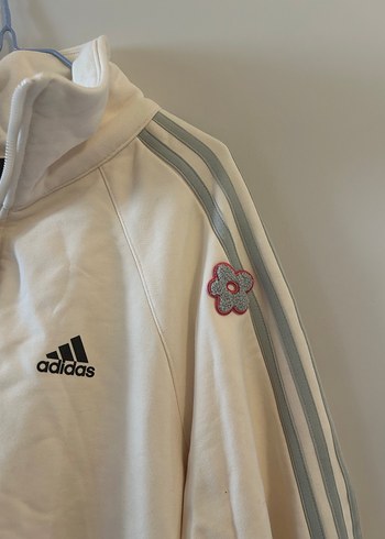 xl Beden Adidas Fermuarlı Beyaz Sweatshirt