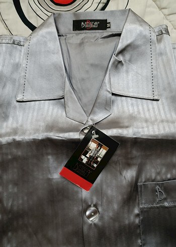 Gri Düğmeli  Erkek Pijama Takımı - Görsel 2