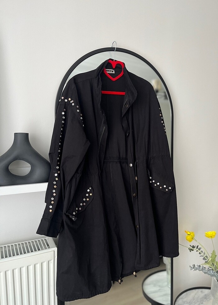 Taşlı trençkot - Görsel 2