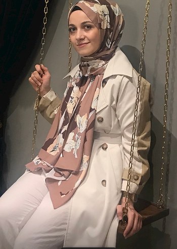 Freshscarfs şal Bej Desenli - Görsel 2