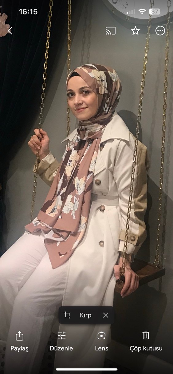 Freshscarfs şal Bej Desenli - Görsel 2