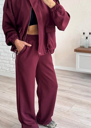 Bordo Kadın Rahat Kesim Eşofman Takımı( beymen) - Görsel 3