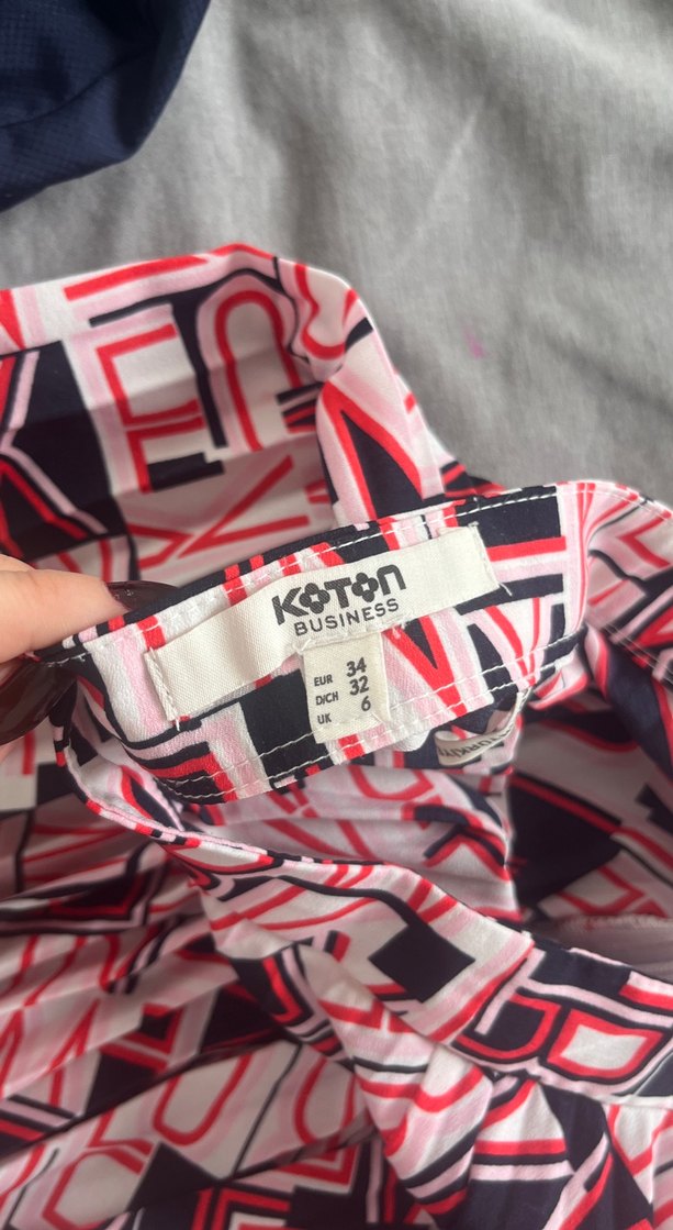 Renkli Desenli Pilili Mini Etek - Görsel 2