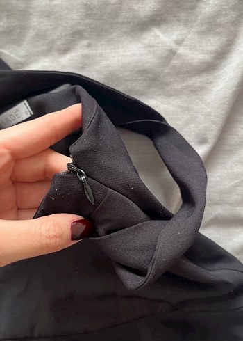 Siyah Fırfırlı mini etek - Görsel 2