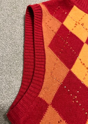 Koyu kırmızı Bohem Kadın Triko - Görsel 4