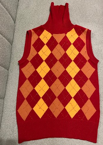 Koyu kırmızı Bohem Kadın Triko - Görsel 2