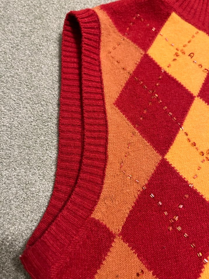 Koyu kırmızı Bohem Kadın Triko - Görsel 4