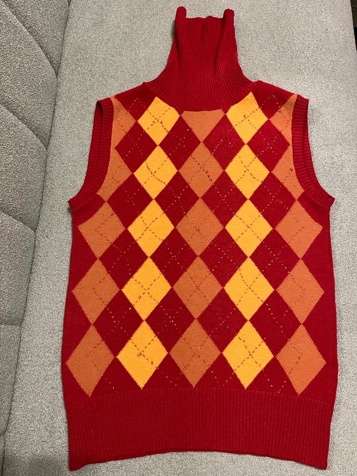 Koyu kırmızı Bohem Kadın Triko - Görsel 2