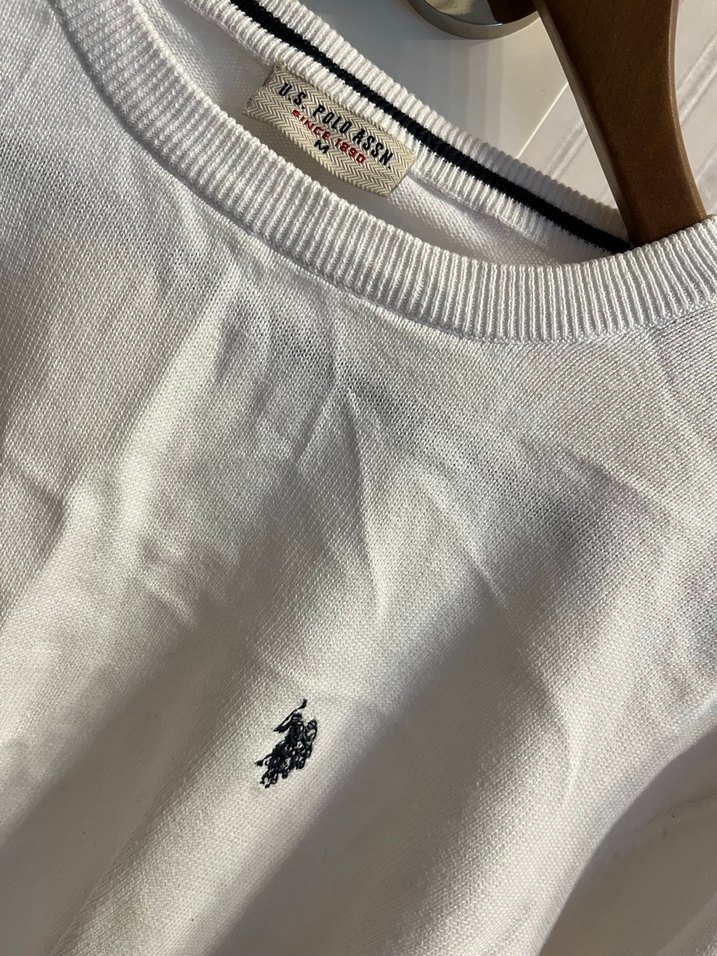 U.S. Polo Assn. Beyaz Pamuklu Triko - Görsel 4