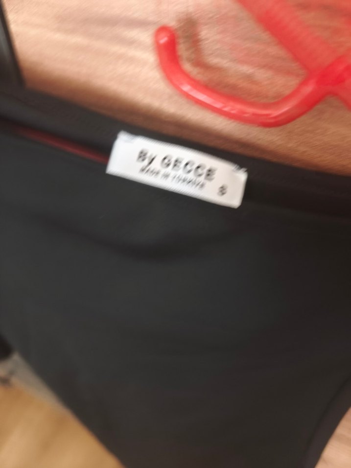 Siyah V Yakalı Hamile Mini Elbise tek omuz s beden - Görsel 3