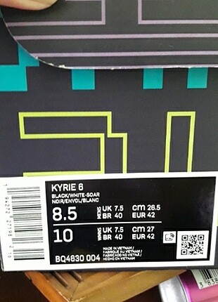 42 Beden çeşitli Renk Kyrie 6 