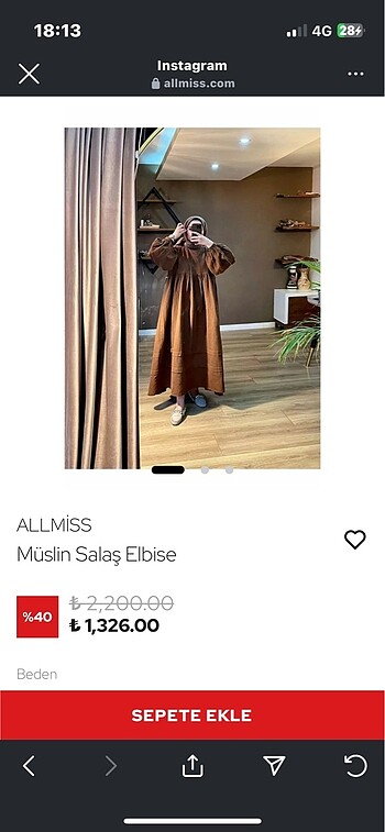 Müslin tesettür uzun elbise