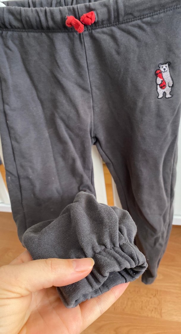 Gri Erkek Çocuk Eşofman Altı Velcro Detaylı - Görsel 3