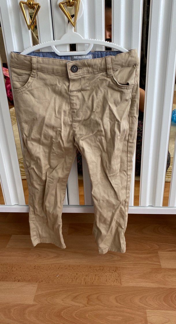 Bej Pamuklu Erkek Bebek Pantolonu - Görsel 2