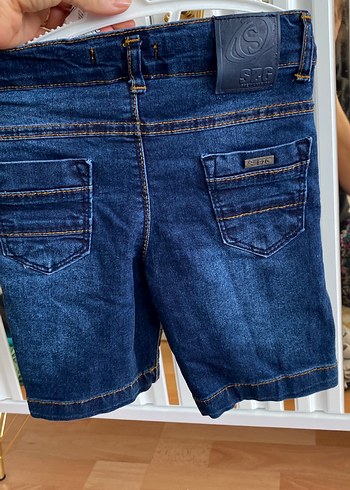 Koyu Mavi Baskılı Erkek Kot Şort - Görsel 3