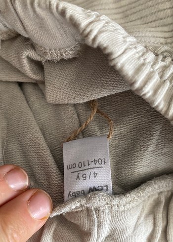 Erkek Çocuk Bej Keten Bol Kesim Pantolon - Görsel 5