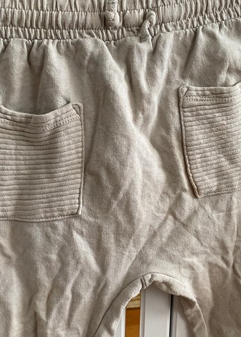 Erkek Çocuk Bej Keten Bol Kesim Pantolon - Görsel 2