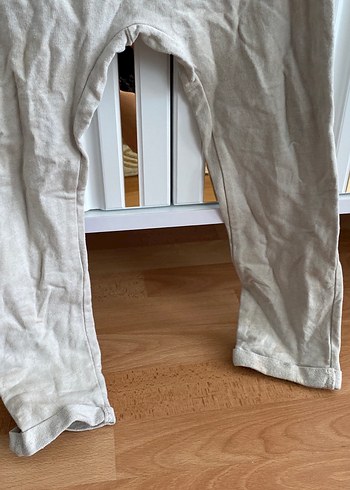 Erkek Çocuk Bej Keten Bol Kesim Pantolon - Görsel 3