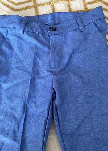 Düğmeli Mavi Çocuk Yeleği - Görsel 4