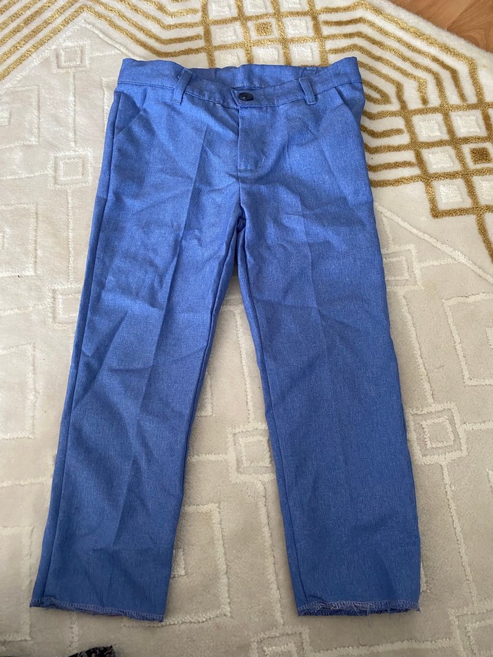 Düğmeli Mavi Çocuk Yeleği - Görsel 3