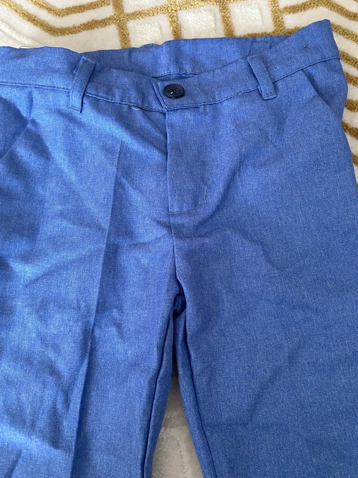 Düğmeli Mavi Çocuk Yeleği - Görsel 4