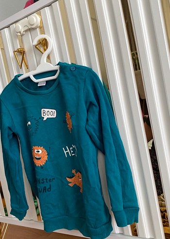 Erkek Çocuk Turkuaz Baskılı Sweatshirt - Görsel 3