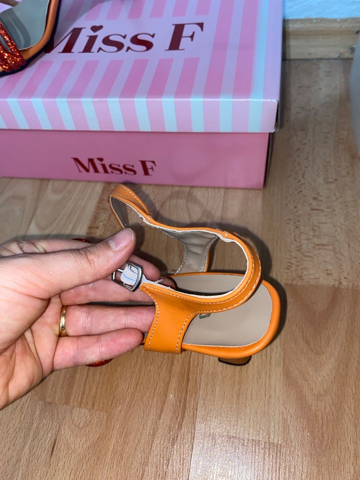 Parlak Turuncu Kadın Yüksek Topuklu Akşam Ayakkabısı - Görsel 5