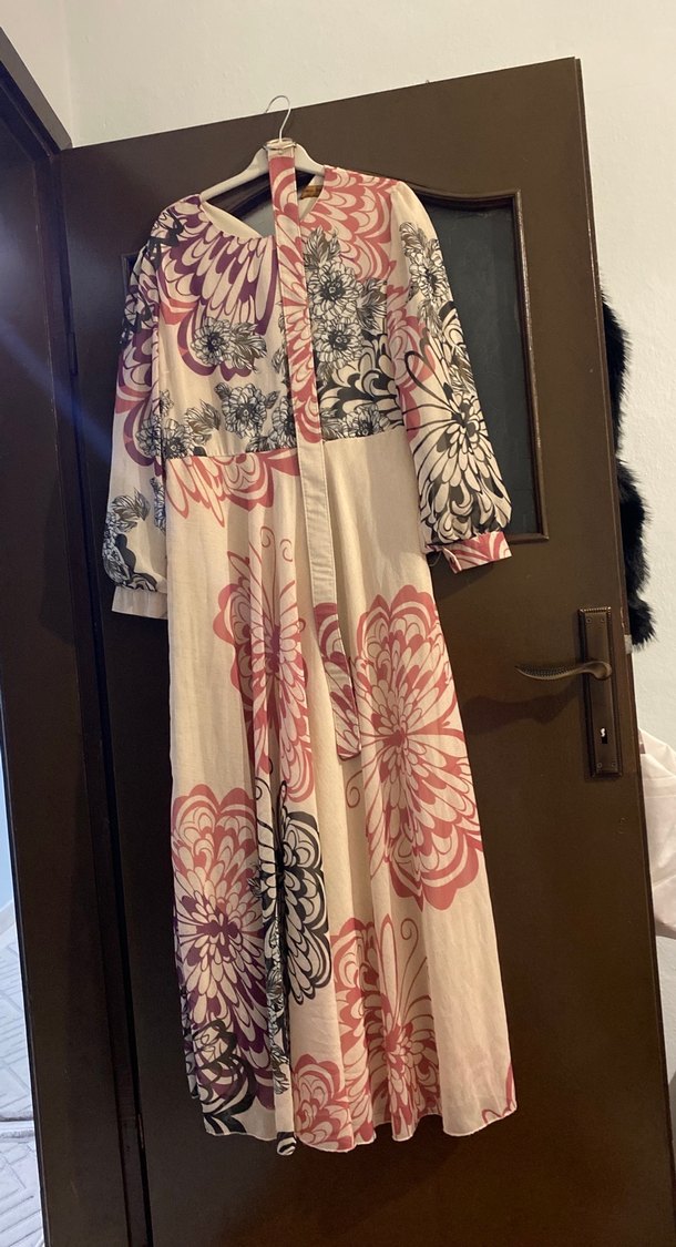 Bohem Tarz Uzun Desenli Kadın Elbise - Görsel 2