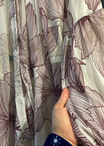 Bej Bohem Uzun Kollu Kadın Elbise - Görsel 7