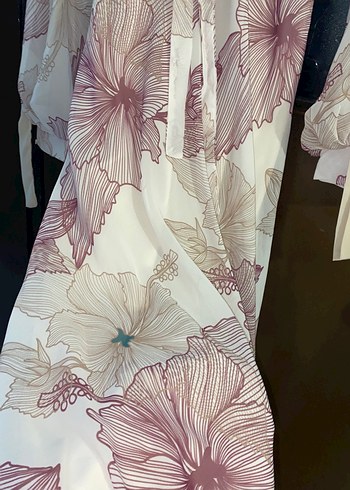 Bej Bohem Uzun Kollu Kadın Elbise - Görsel 2