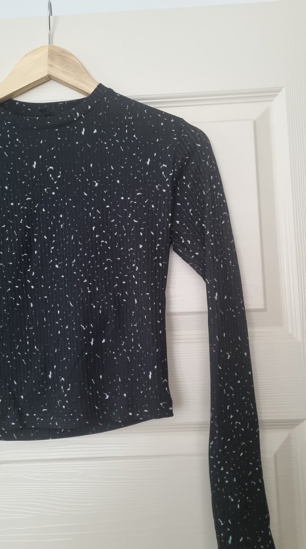 Siyah Yüksek Yakalı Örgü Kadın Kazak - Görsel 3