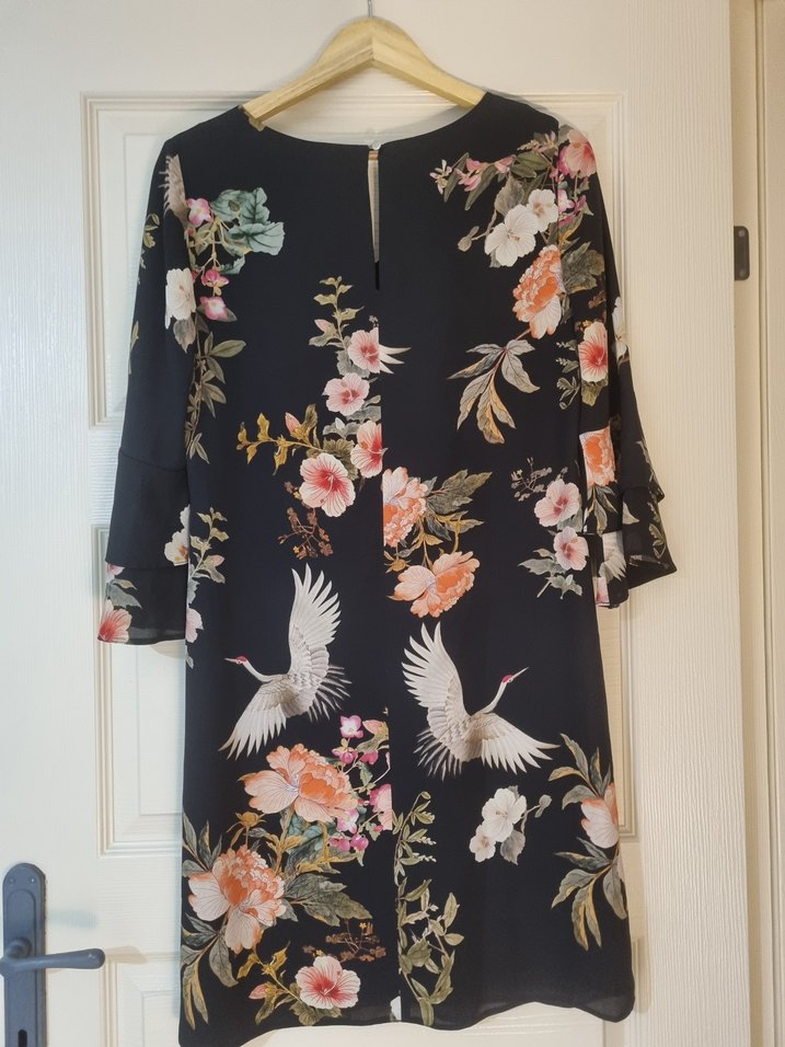 Bohem V Yaka Midi elbise - Görsel 2