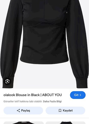 Siyah Krep Balon Kollu Bluz - Görsel 4
