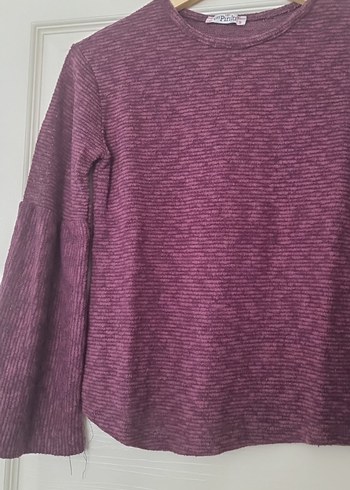 Bordo Kadın Triko Uzun Kollu Kazak - Görsel 3