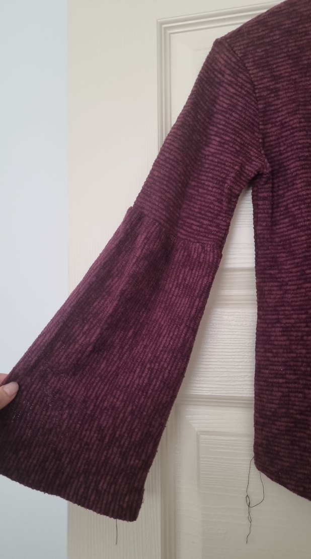 Bordo Kadın Triko Uzun Kollu Kazak - Görsel 2