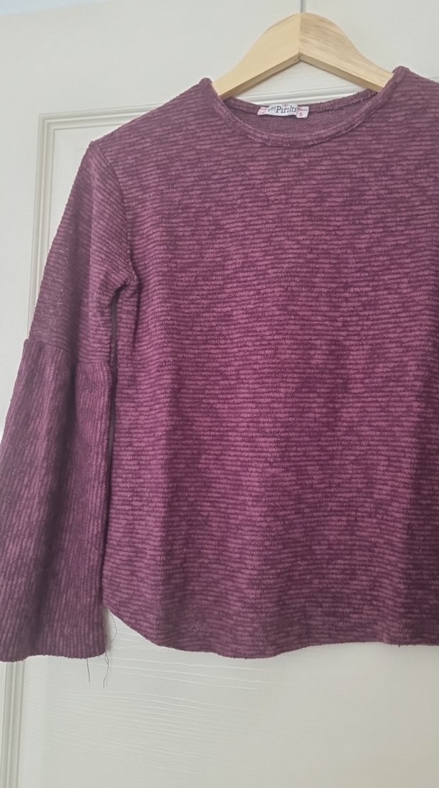 Bordo Kadın Triko Uzun Kollu Kazak - Görsel 3