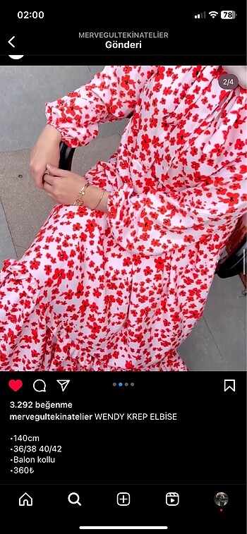 Merve gültekin krep elbise