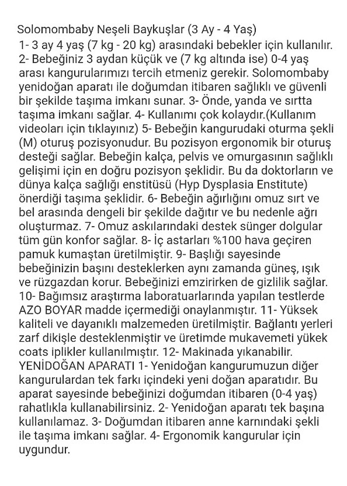 Solomombaby kanguru + yenidoğan aparatı  - Görsel 2