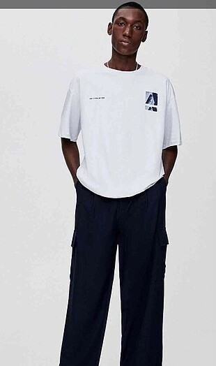 Pull and bear oversize tişört