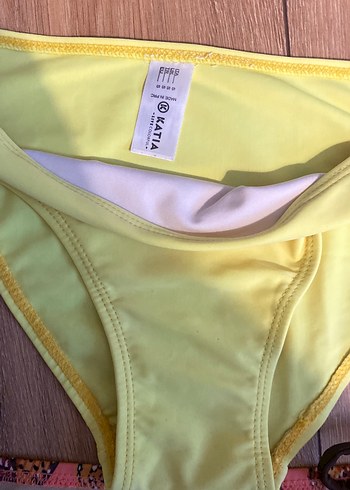 Penti Sarı ve Desenli İpli Bikini Altı