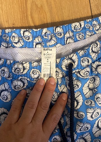 Düğmeli Mavi Mini Erkek Mayo - Görsel 2