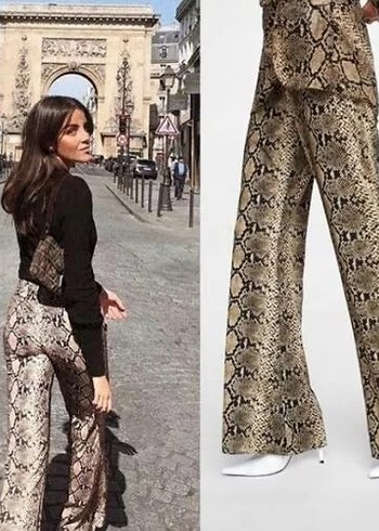 Zara Zara Yılan Desenli Kadın Likralı Pantolon